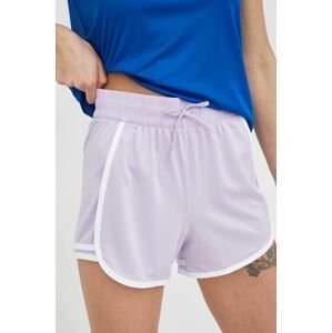 Tréninkové šortky Reebok Workout Ready dámské, fialová barva, s aplikací, high waist