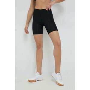 Šortky na jógu Reebok černá barva, high waist