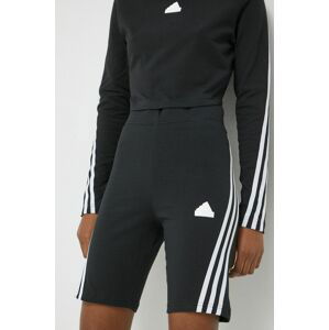 Kraťasy adidas dámské, černá barva, s aplikací, high waist