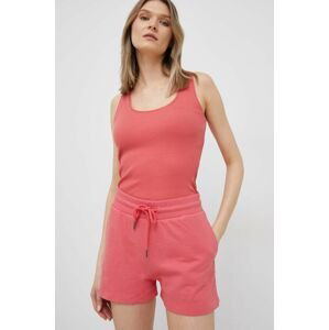 Bavlněné šortky Pepe Jeans Whitney červená barva, hladké, high waist