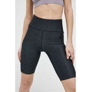 Tréninkové šortky Reebok Lux Bold černá barva, vzorované, high waist