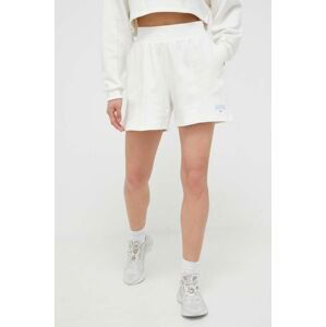 Bavlněné šortky Reebok Classic Varsity High-Rise bílá barva, melanžové, high waist