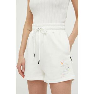 Bavlněné šortky Twinset Twinset x MyFo béžová barva, s aplikací, high waist