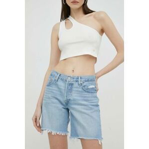 Džínové šortky Levi's dámské, hladké, medium waist