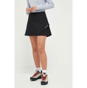 Sportovní šortky Houdini Skort dámské, černá barva, hladké, medium waist