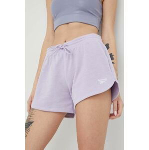 Kraťasy Reebok Dámské, fialová barva, hladké, medium waist