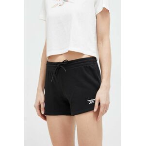 Kraťasy Reebok dámské, černá barva, hladké, high waist, H54767.100012570