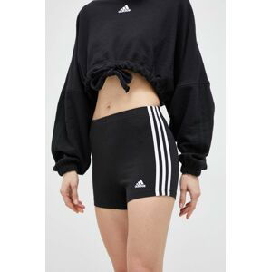 Kraťasy adidas dámské, černá barva, vzorované, high waist