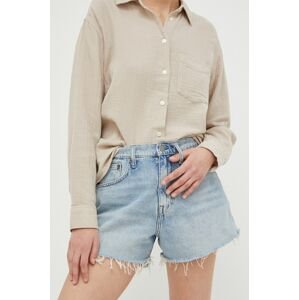 Džínové šortky Polo Ralph Lauren dámské, hladké, high waist