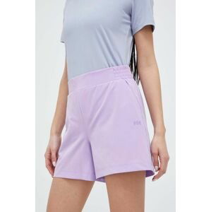 Outdoorové šortky Helly Hansen Thalia 2.0 fialová barva, high waist, 34328