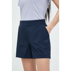 Outdoorové šortky Helly Hansen Thalia 2.0 tmavomodrá barva, high waist, 34328