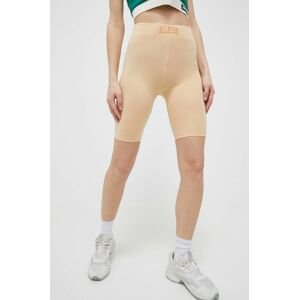 Kraťasy Ellesse dámské, béžová barva, hladké, medium waist