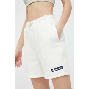 Kraťasy Ellesse dámské, béžová barva, hladké, high waist