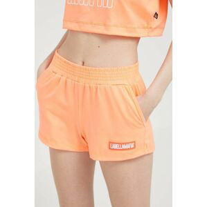 Kraťasy LaBellaMafia dámské, oranžová barva, s aplikací, high waist