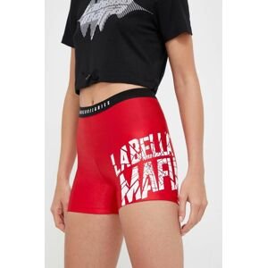 Tréninkové šortky LaBellaMafia Hardcore Ladies červená barva, s potiskem, high waist