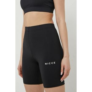 Kraťasy Nicce dámské, černá barva, s potiskem, high waist