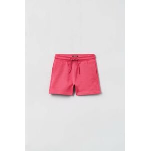 Dětské bavlněné šortky OVS růžová barva, hladké