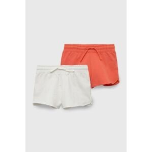 Dětské bavlněné šortky zippy 2-pack oranžová barva, hladké, nastavitelný pas