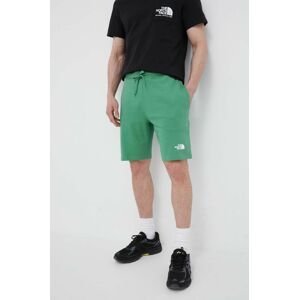 Bavlněné šortky The North Face zelená barva