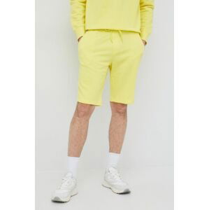 Bavlněné šortky United Colors of Benetton žlutá barva