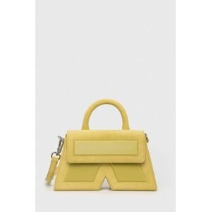 Semišová kabelka Karl Lagerfeld žlutá barva