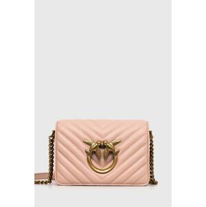 Kožená kabelka Pinko růžová barva, 100067.A0GK