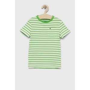 Dětské tričko Tommy Hilfiger zelená barva