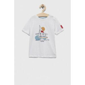 Bavlněné dětské tričko Birba&Trybeyond bílá barva, s potiskem