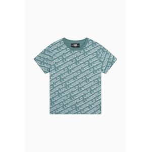 Dětské bavlněné tričko Karl Lagerfeld zelená barva