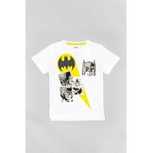 Oboustranné bavlněné tričko zippy x Batman bílá barva, s potiskem