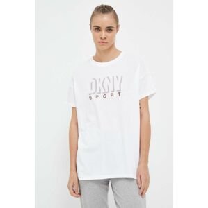 Bavlněné tričko Dkny bílá barva