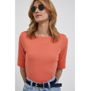 Tričko Lauren Ralph Lauren oranžová barva