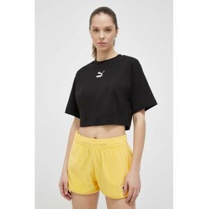 Bavlněné tričko Puma černá barva, 538321-01