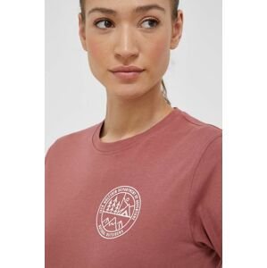 Bavlněné tričko Jack Wolfskin 10 růžová barva