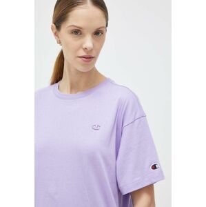 Bavlněné tričko Champion fialová barva