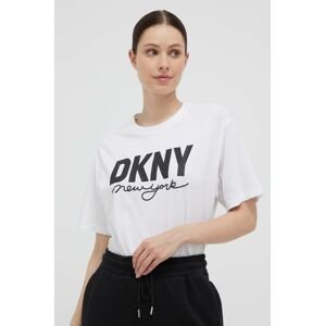 Bavlněné tričko Dkny bílá barva