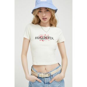 Tričko Hollister Co. béžová barva