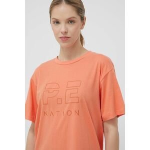 Bavlněné tričko P.E Nation oranžová barva