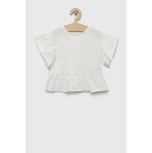 Dětské bavlněné tričko zippy bílá barva