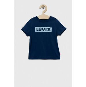 Dětské bavlněné tričko Levi's tmavomodrá barva, s potiskem