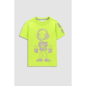 Dětské bavlněné tričko Coccodrillo zelená barva, s potiskem