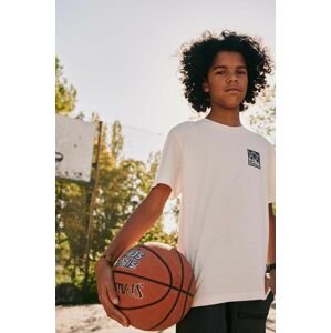 Dětské bavlněné tričko Jack Wolfskin TEEN EXPLORING T B bílá barva, s potiskem