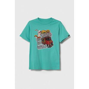 Dětské bavlněné tričko Vans VAN DOREN BBQ SS WATERFALL tyrkysová barva, s potiskem