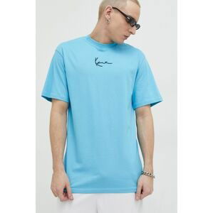 Bavlněné tričko Karl Kani s aplikací, 6037300-light.blue