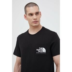 Bavlněné tričko The North Face černá barva, s potiskem