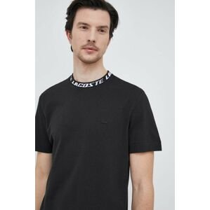 Tričko Lacoste černá barva, s aplikací