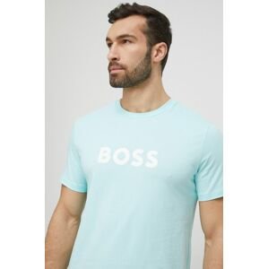 Plážové tričko BOSS tyrkysová barva