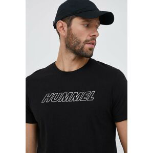 Tréninkové tričko Hummel hmlTE CALLUM COTTON T-SHIRT černá barva, s potiskem, 213470