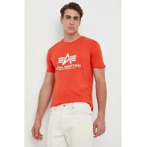 Bavlněné tričko Alpha Industries červená barva, s potiskem, 100501.577-AtomicRed