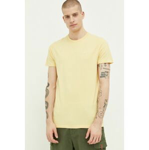 Bavlněné tričko Hollister Co. žlutá barva